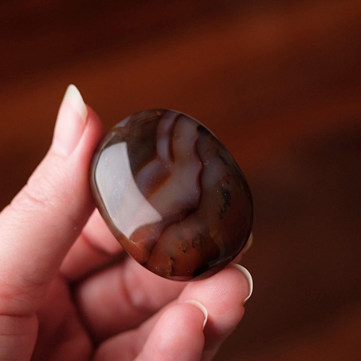 Carnelian Palm | Dark Carnelian Agate Crystal Palmstone