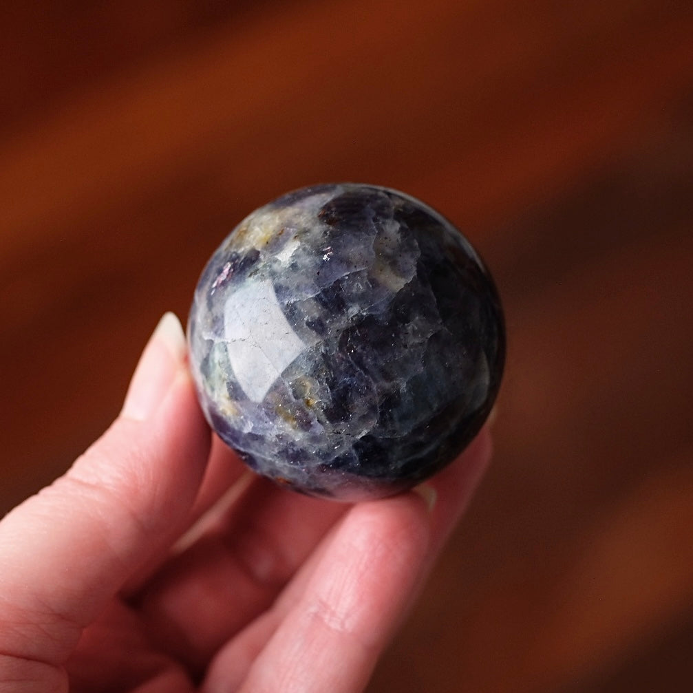 Blood Iolite Sphere | Sunstone Iolite Crystal Sphere