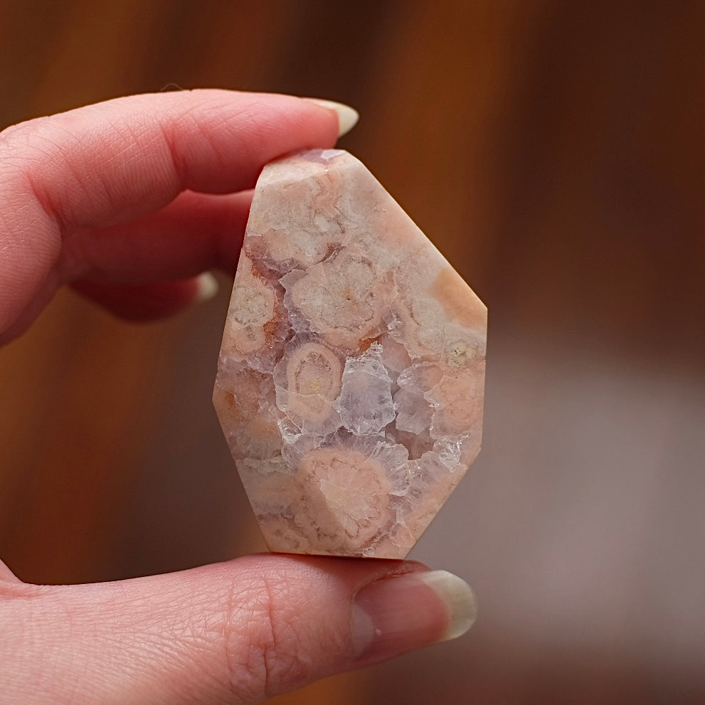 Amethyst + Pink Flower Agate | Flower Agate Crystal Freeform