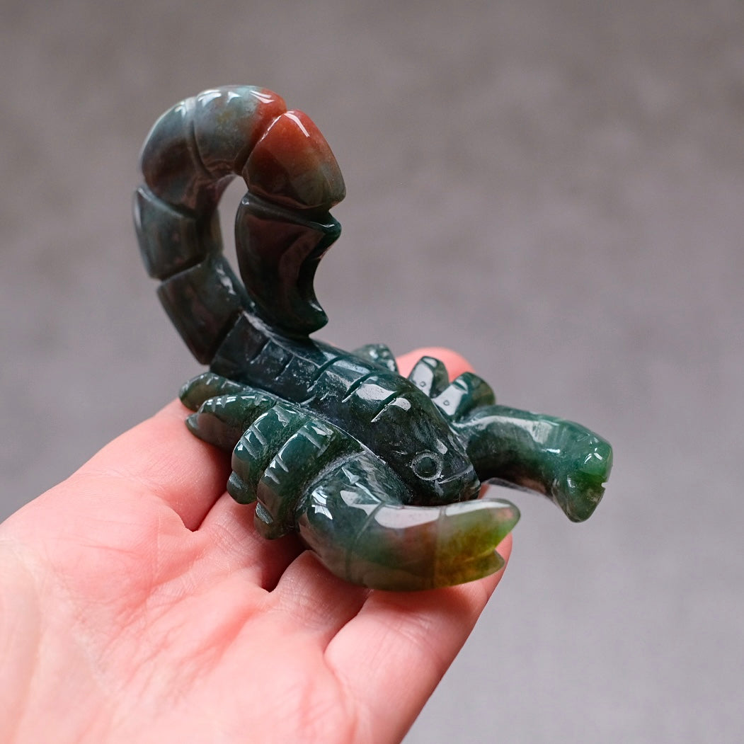 Bloodstone Scorpion Carving | Jasper Crystal Carving