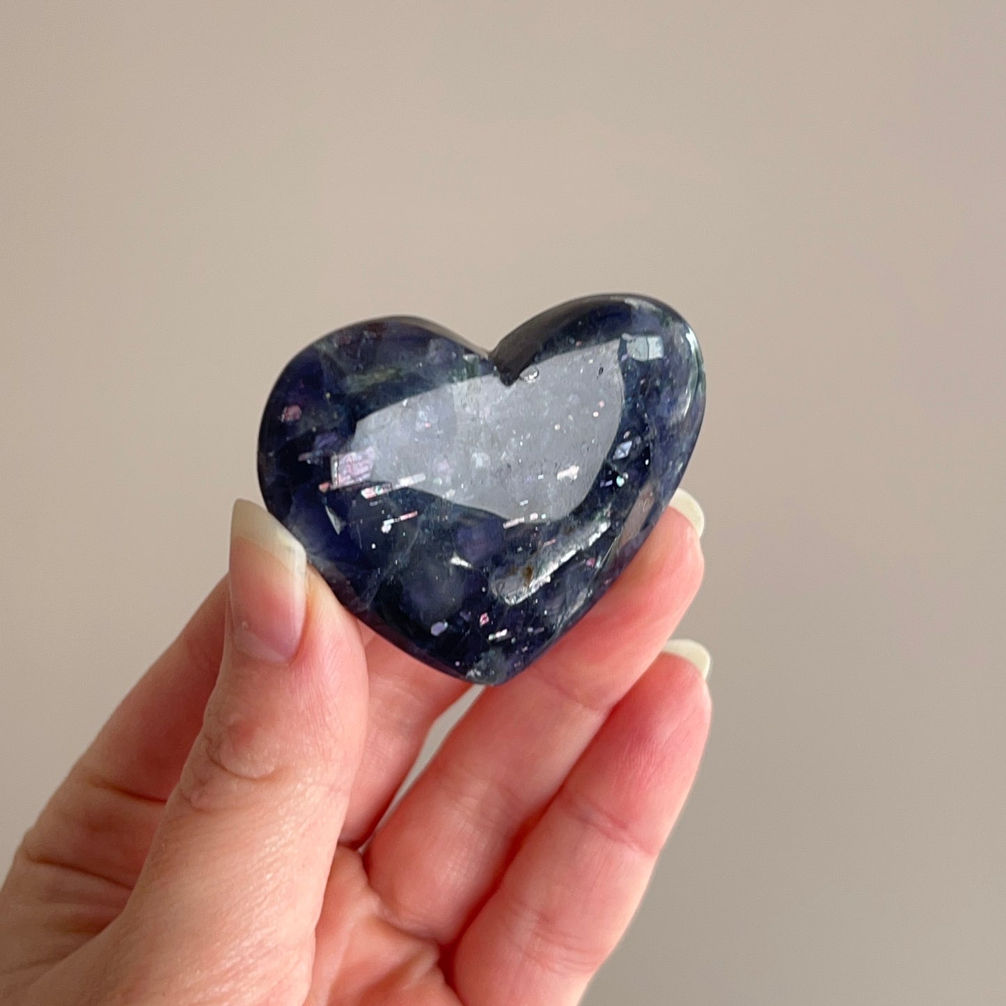 Iolite w. Sunstone Heart | Gem Iolite Crystal Heart