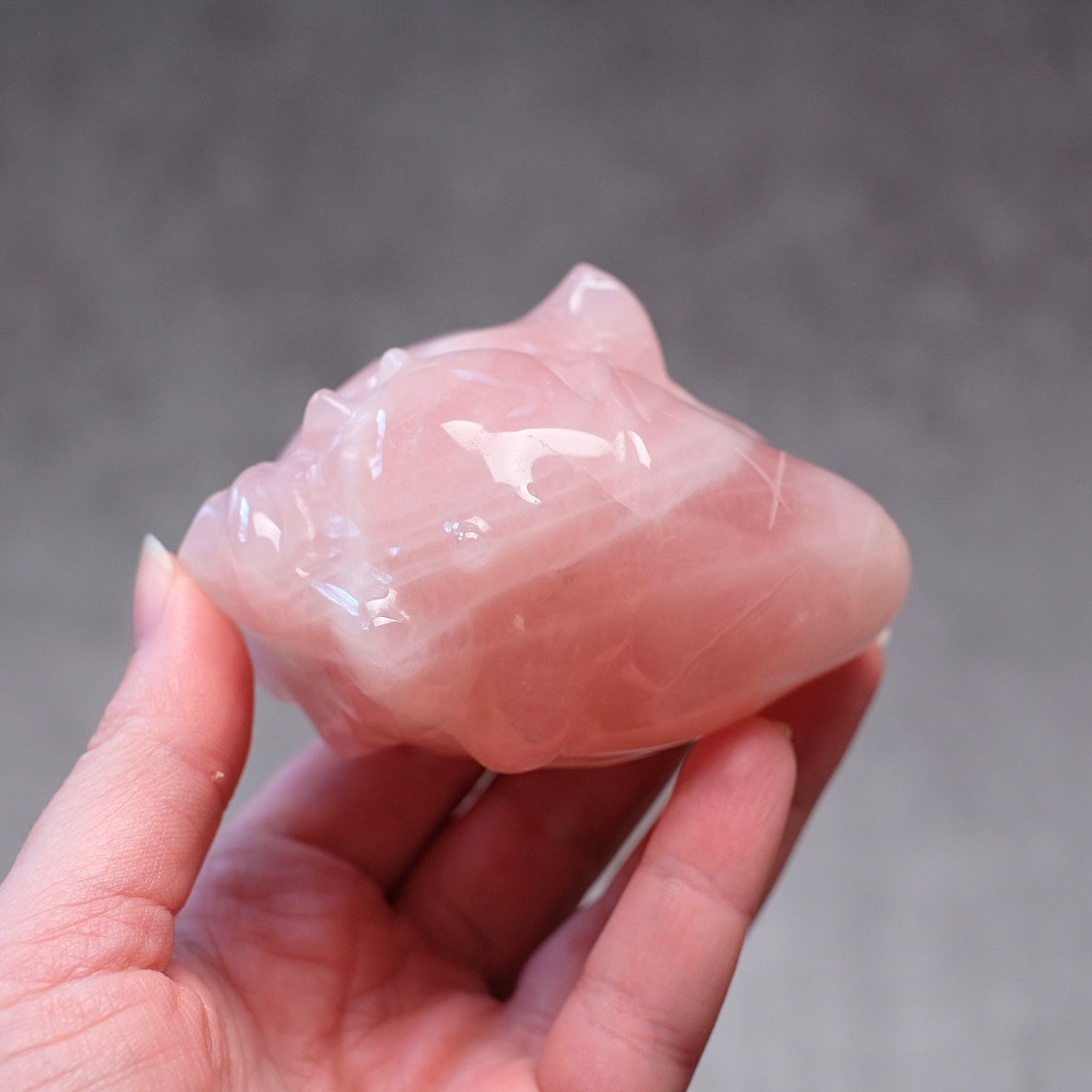 Rose Quartz Anatomical Heart Carving | Human Crystal Heart