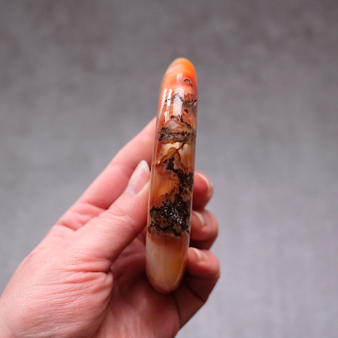 Carnelian Moon & Stand | Carved Crystal Moon Display Set