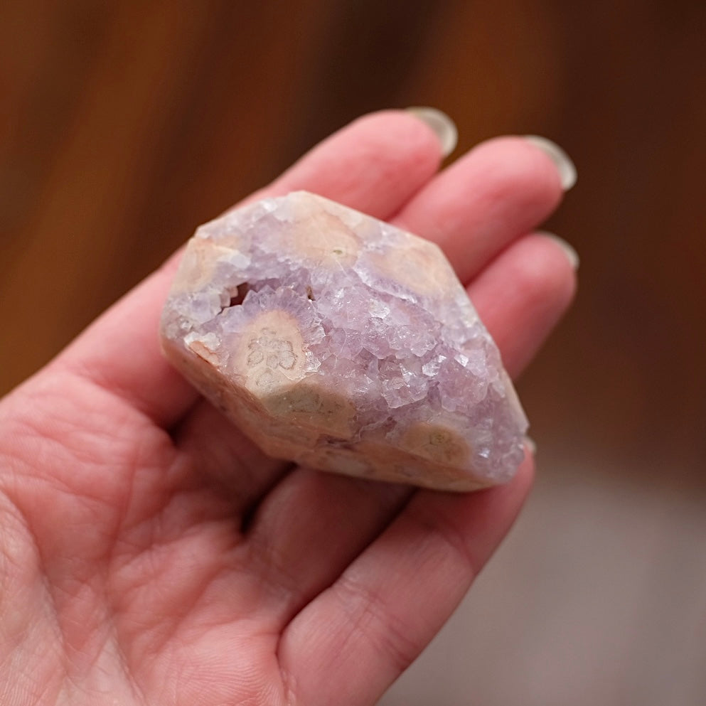 Amethyst + Pink Flower Agate | Flower Agate Crystal Freeform