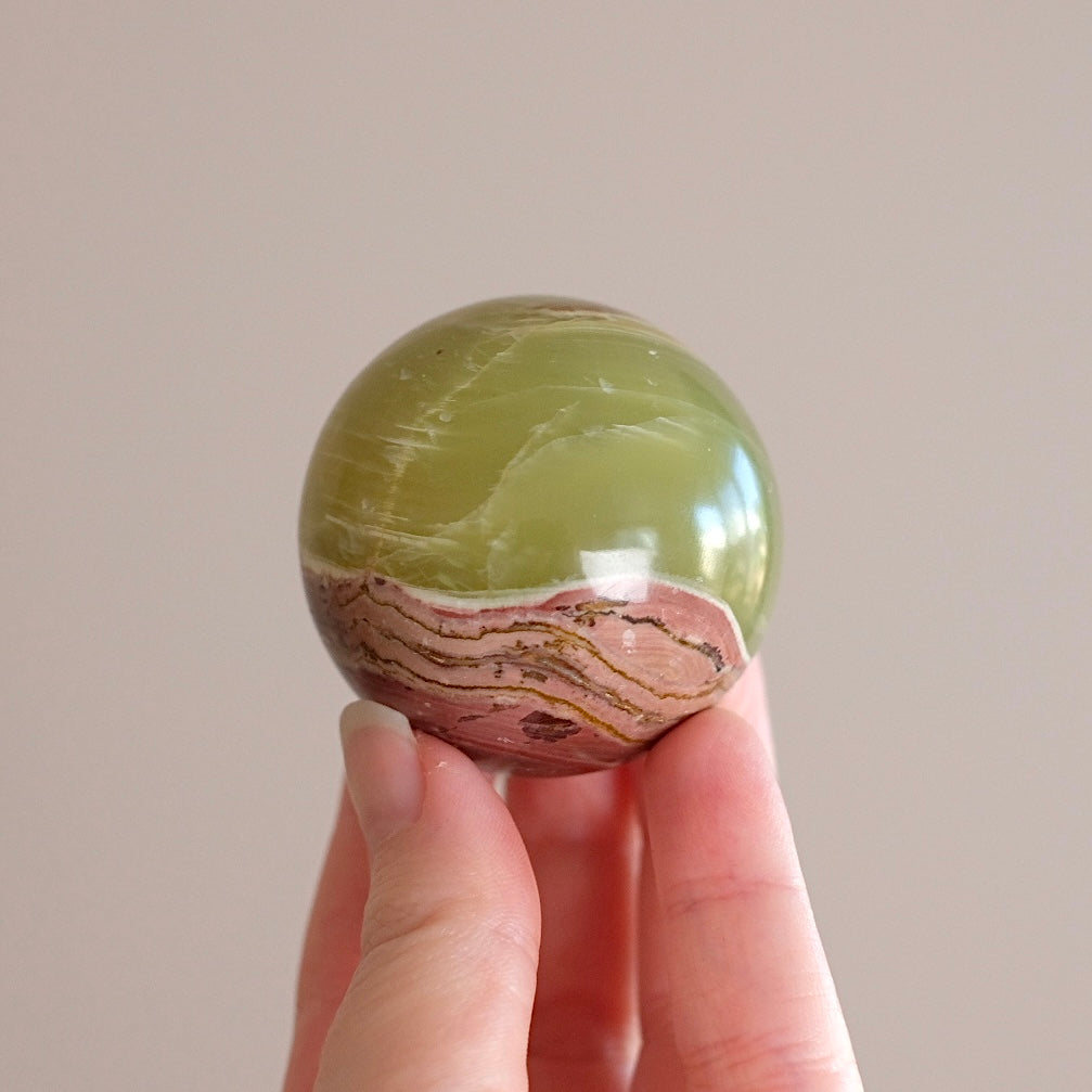 Green Calcite Sphere | Green Onyx Crystal Sphere