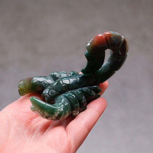 Bloodstone Scorpion Carving | Jasper Crystal Carving