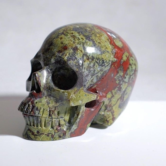 Dragon Blood Jasper Crystal Skull | Jasper Skull Carving