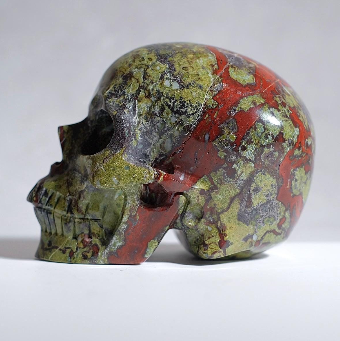Dragon Blood Jasper Crystal Skull | Jasper Skull Carving