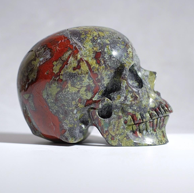 Dragon Blood Jasper Crystal Skull | Jasper Skull Carving
