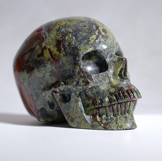 Dragon Blood Jasper Crystal Skull | Jasper Skull Carving