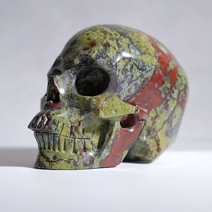 Dragon Blood Jasper Crystal Skull | Jasper Skull Carving