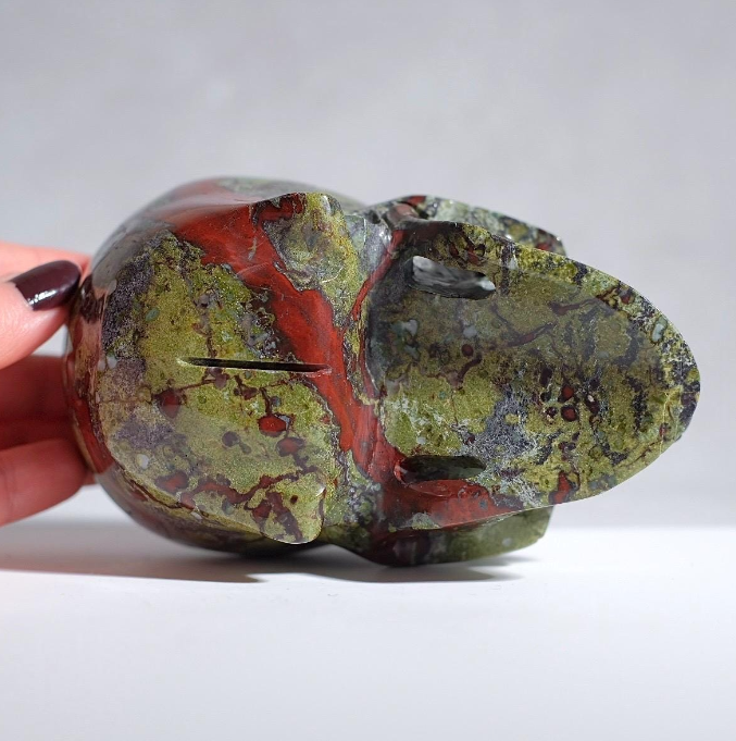 Dragon Blood Jasper Crystal Skull | Jasper Skull Carving