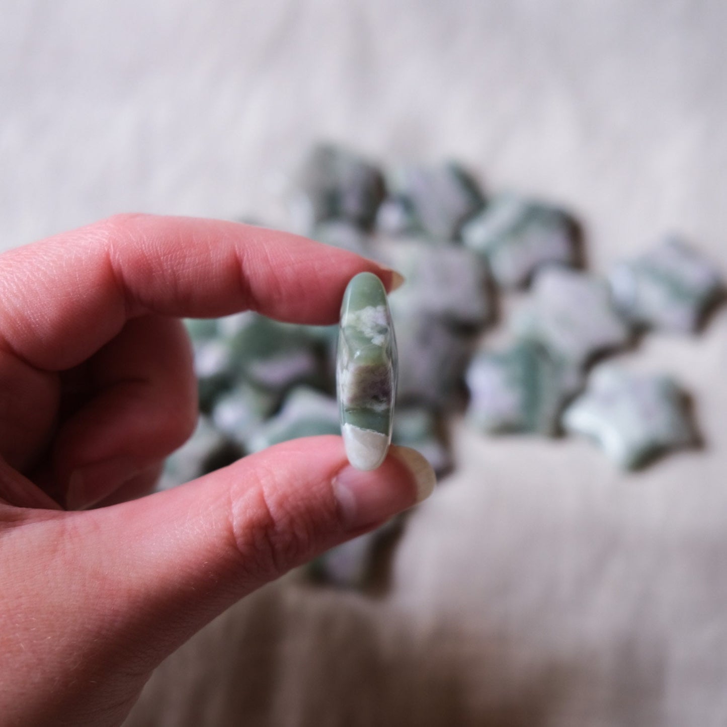 Peace Jade Stars | Peace Blossom Fluorite Crystal Star