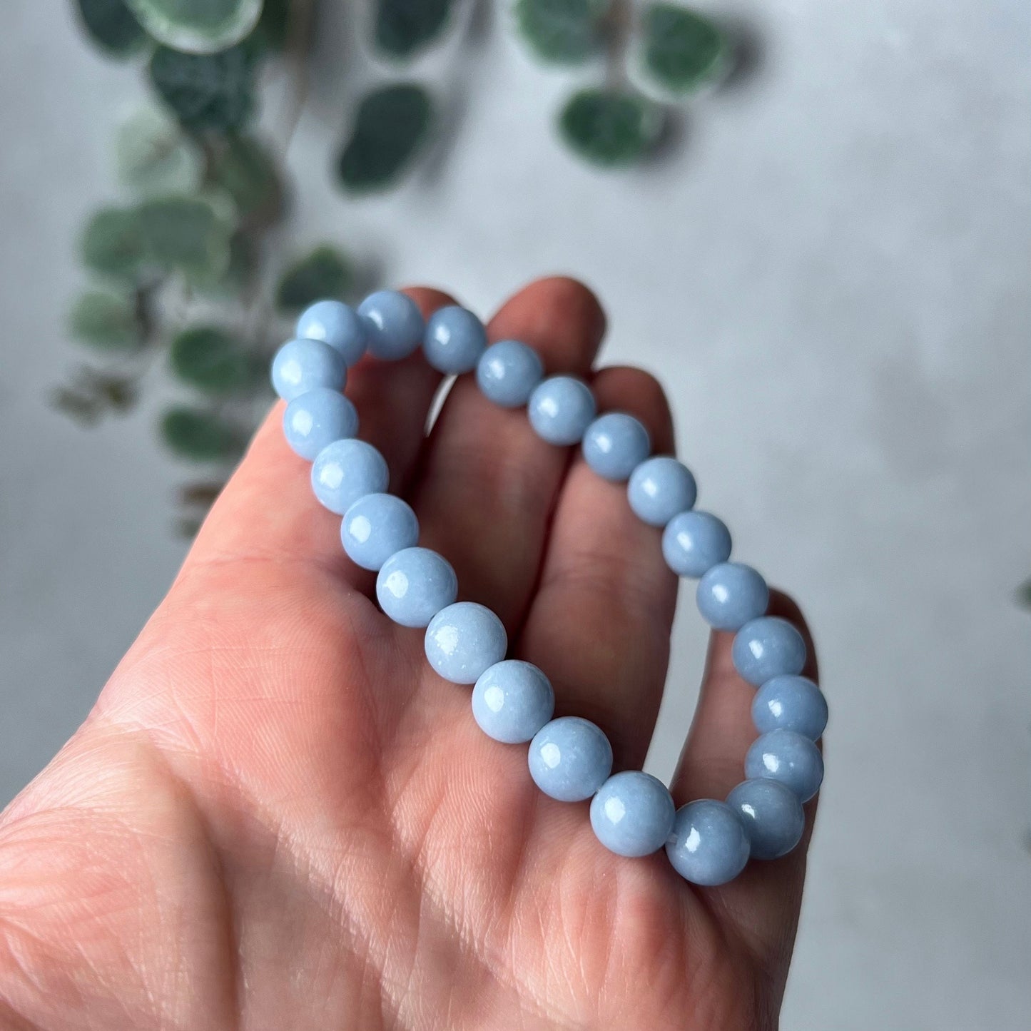 Blue Angelite Bracelet | Crystal Stretch Bracelet