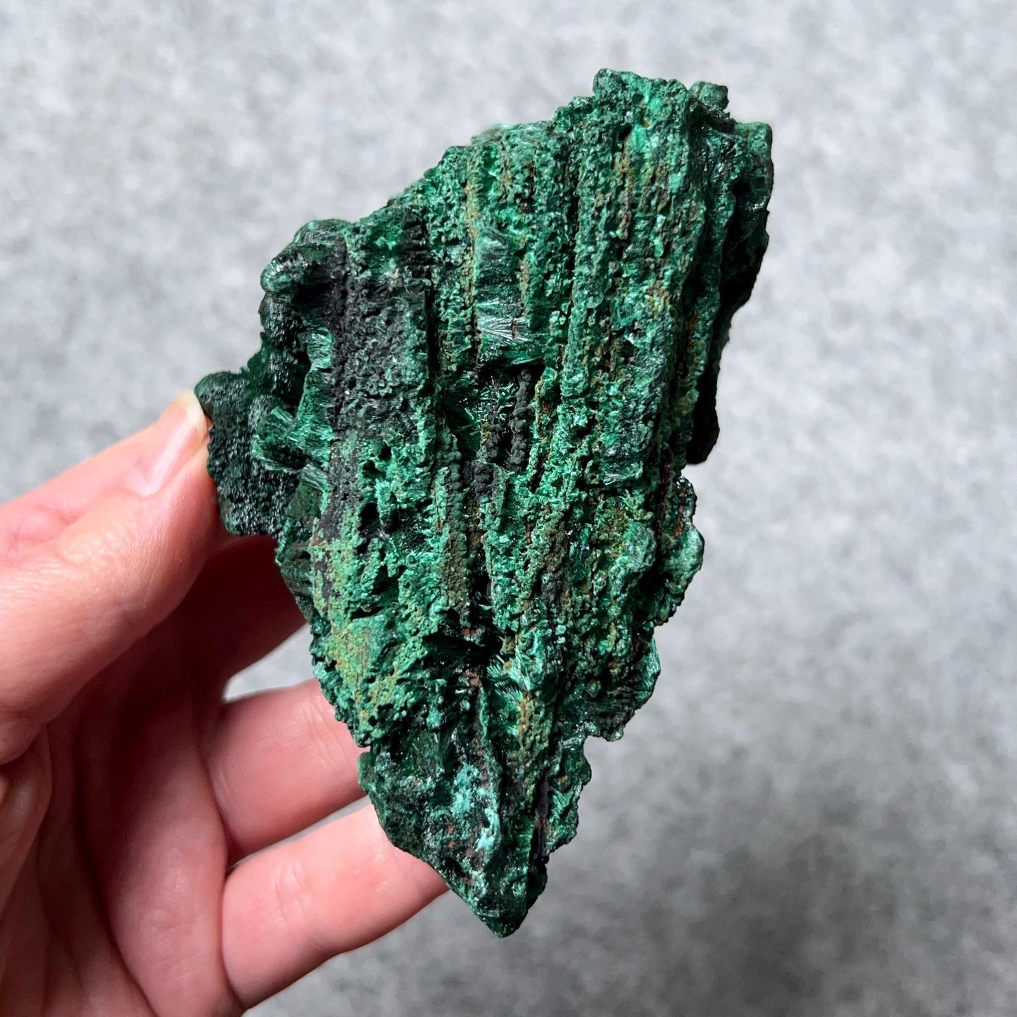 Large Velvet Malachite Specimen | Fibrous Malachite Natural Crystal