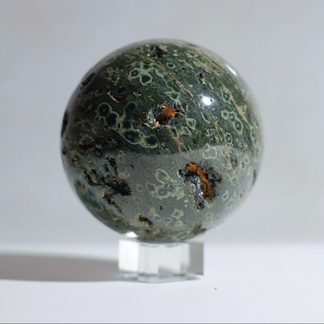 Druzy Ocean Jasper Sphere | Green Ocean Jasper Crystal Sphere