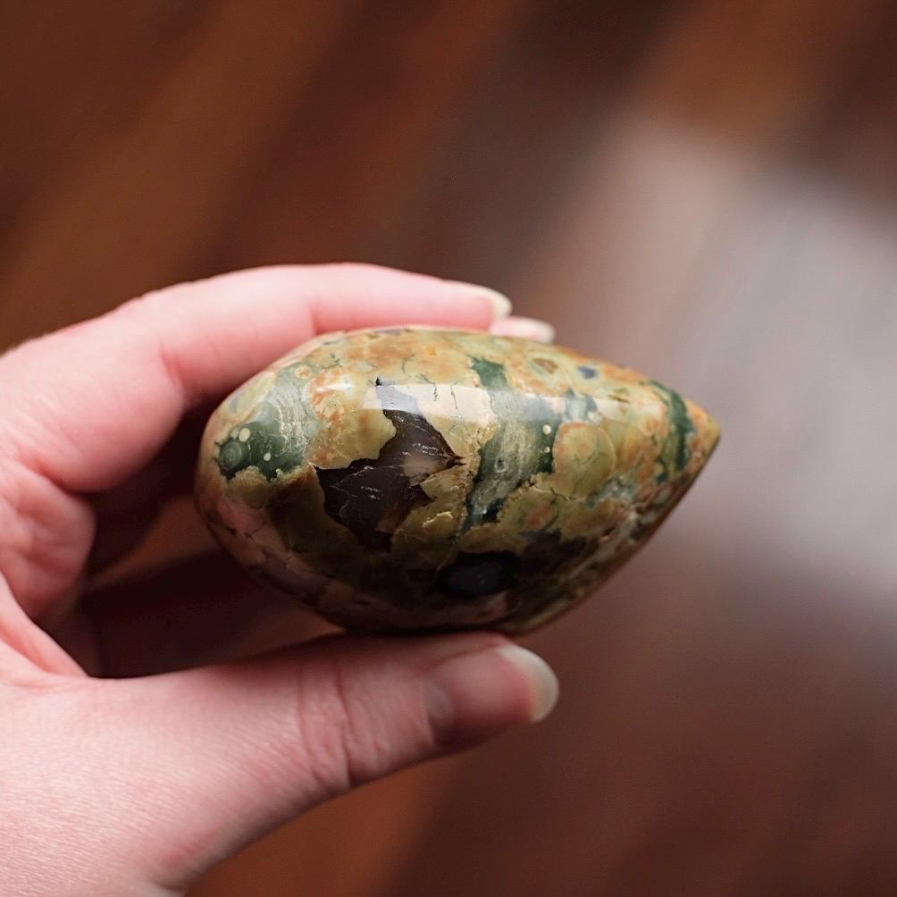 Rainforest Jasper Heart | Rhyolite Crystal Heart | Crystal Heart Carving