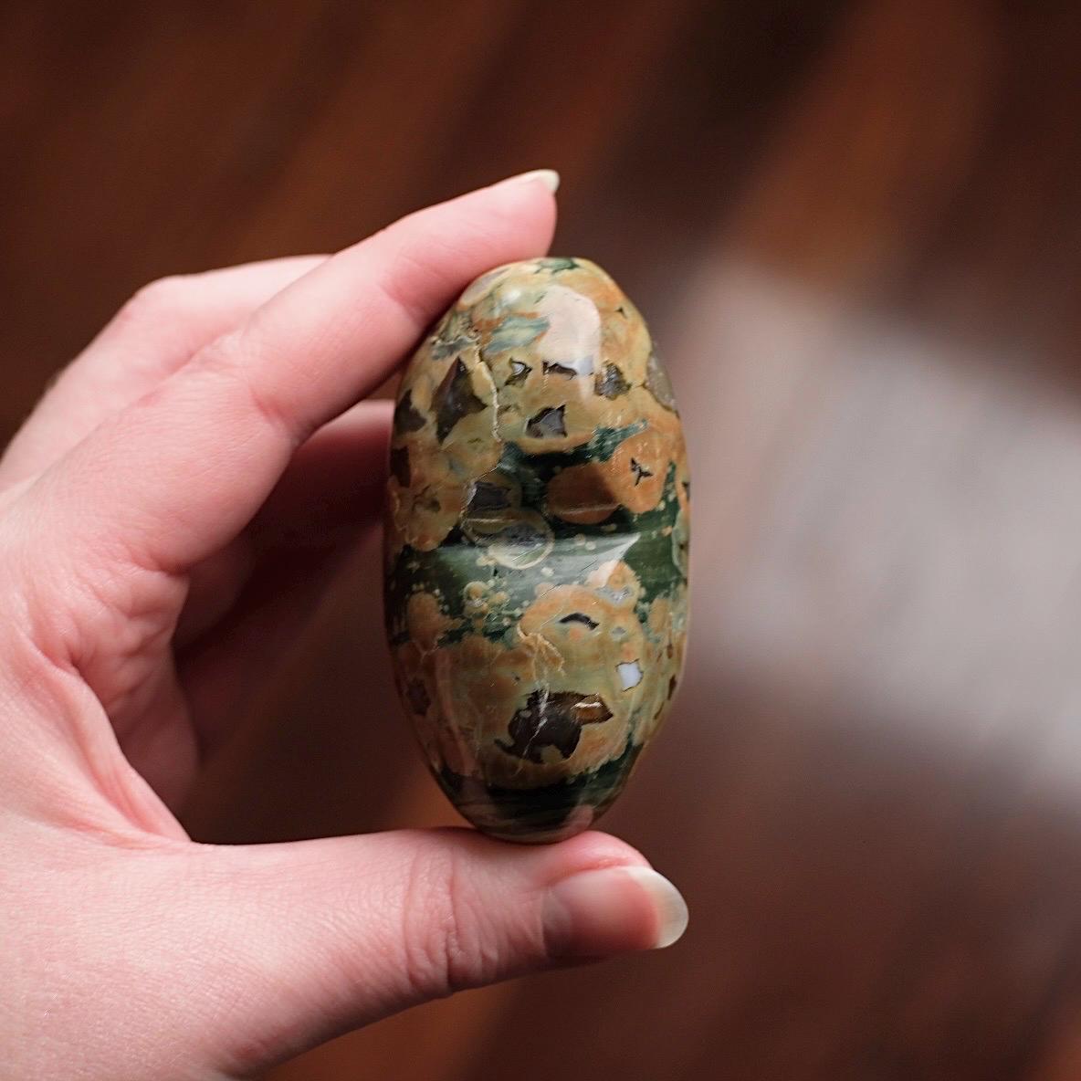 Rainforest Jasper Heart | Rhyolite Crystal Heart | Crystal Heart Carving