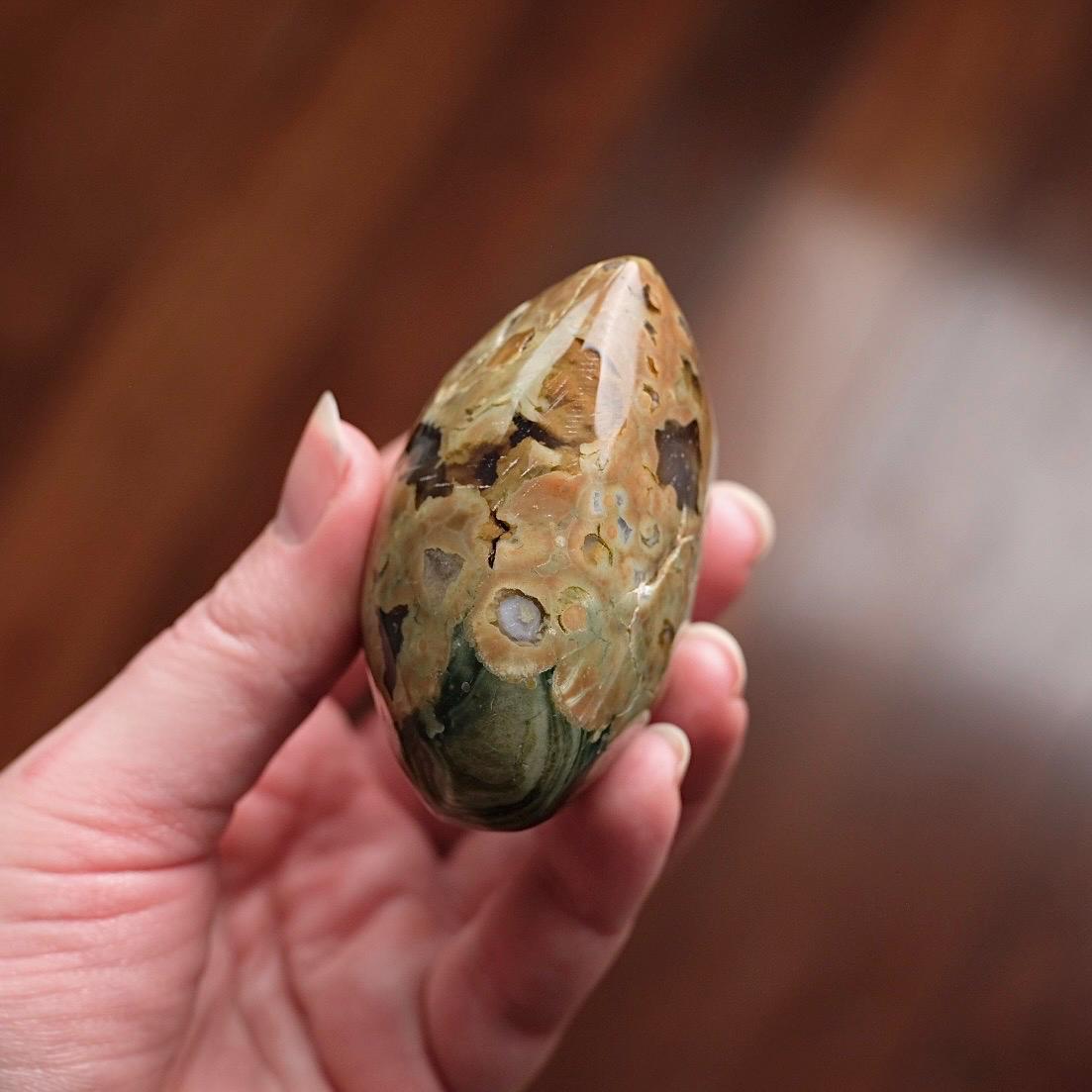 Rainforest Jasper Heart | Rhyolite Crystal Heart | Crystal Heart Carving