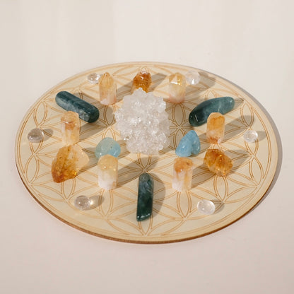 Crystal Grid Board | Sacred Geometry | Wood Gridding Board