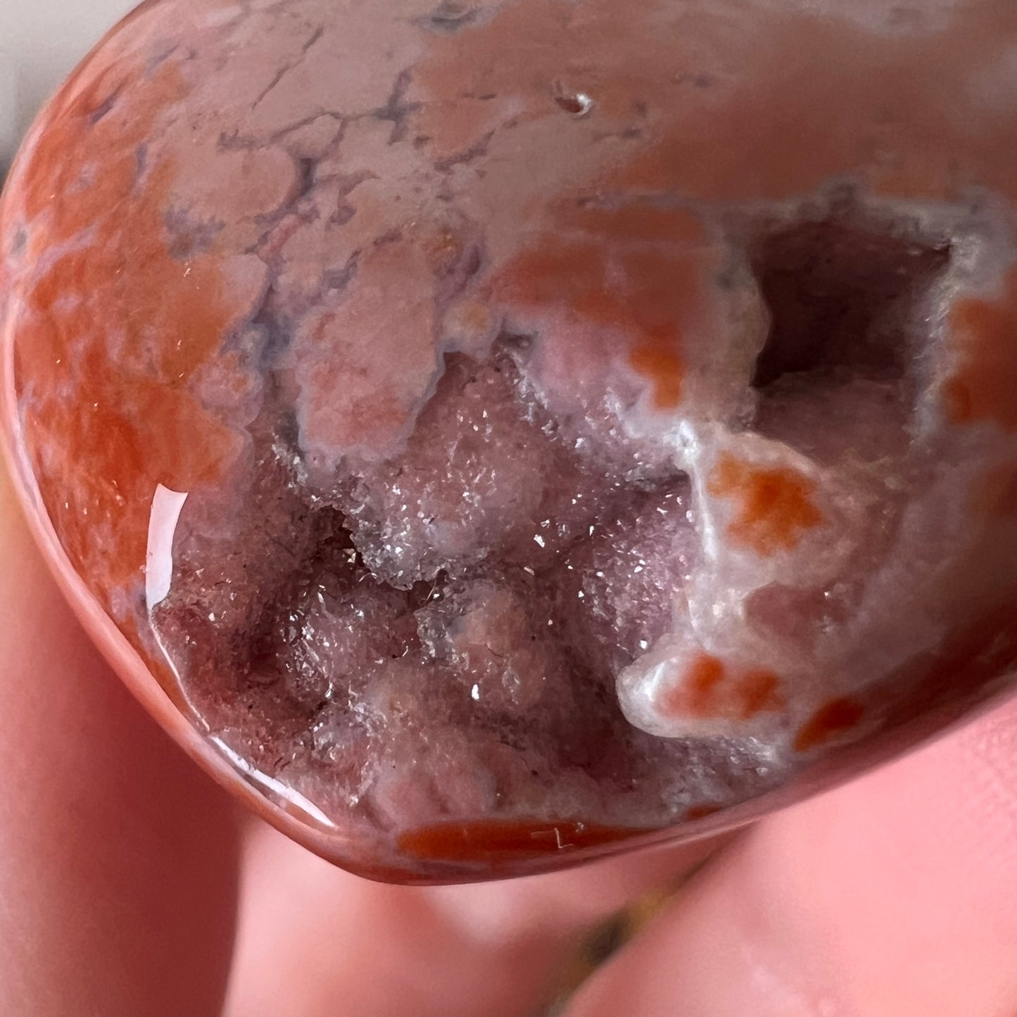 Cotton Candy Agate Heart | Pink Agate Crystal Heart