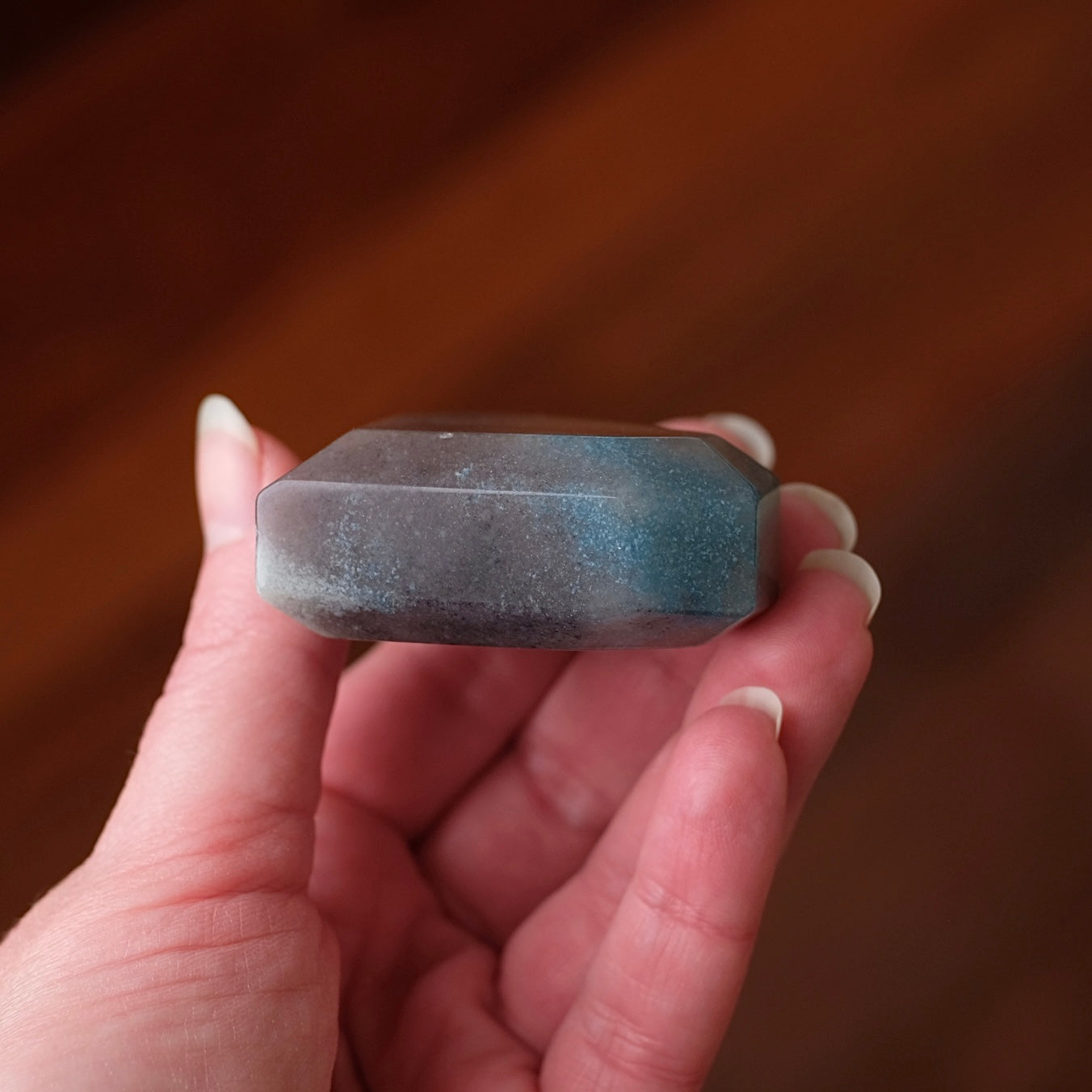 Trolleite Heart | Blue Trolleite Faceted Crystal Heart