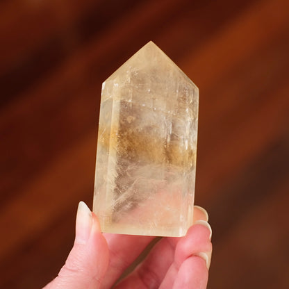 Honey Calcite Tower | Golden Optical Calcite Crystal Point
