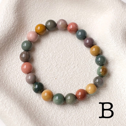 Alashan Agate Bracelet | Crystal Stretch Bracelet