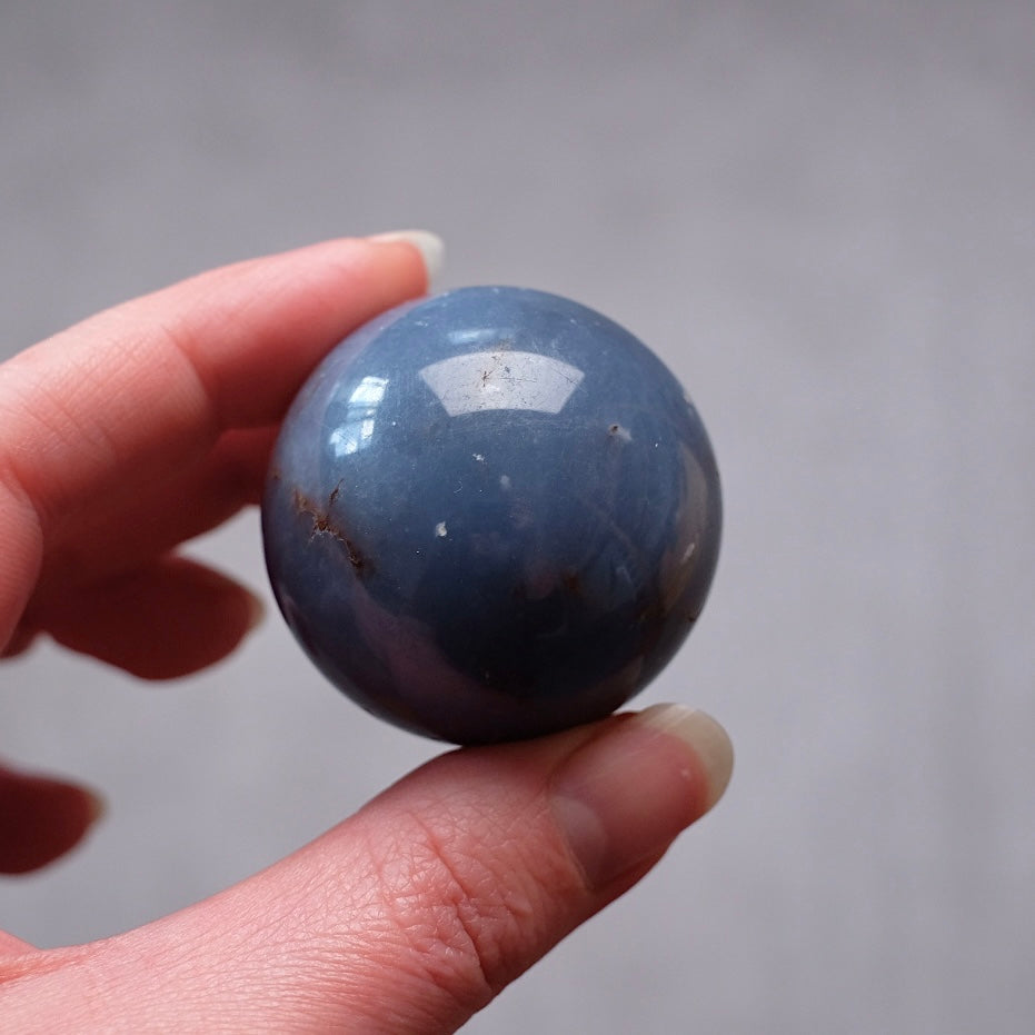 Angelite Sphere | Blue Anhydrite Crystal Sphere
