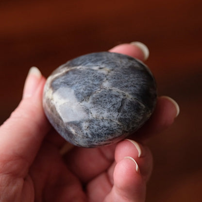 Merlinite Palm Stone | Dendritic Opal Palmstone