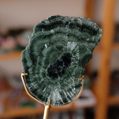 Seraphinite Slice + Stand | Polished Seraphinite Slab