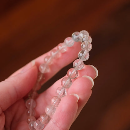 Silver Rutile Quartz Bracelet | Crystal Stretch Bracelet
