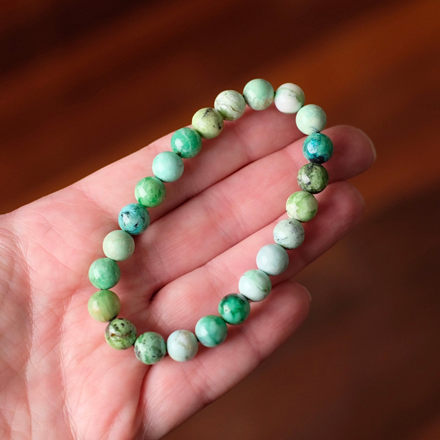 Variscite Bracelet | Green Variscite Crystal Stretch Bracelet