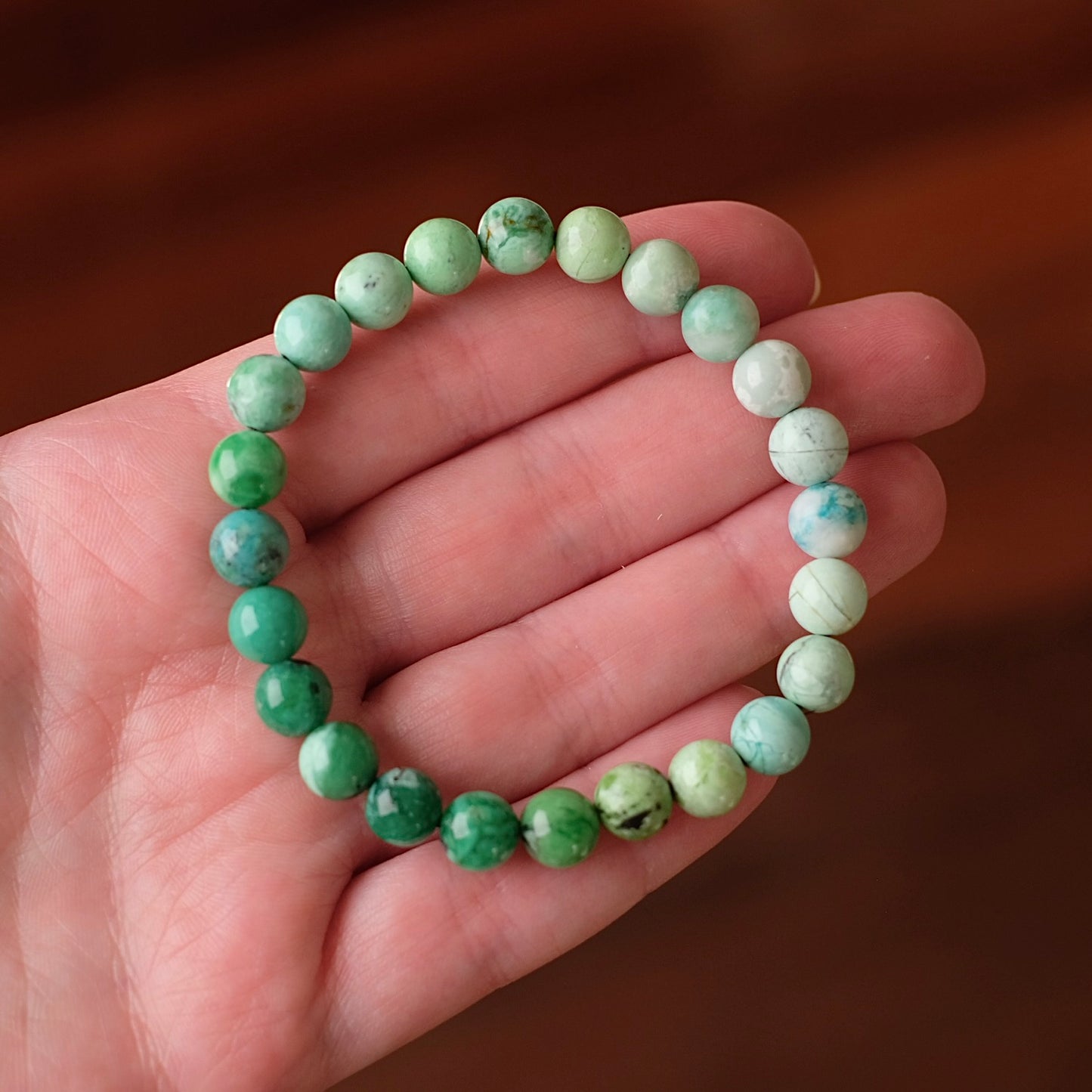 Variscite Bracelet | Green Variscite Crystal Stretch Bracelet
