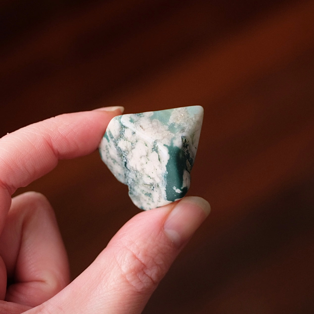 Rare Blue Flower Agate Crystal | Green Flower Agate Freeform