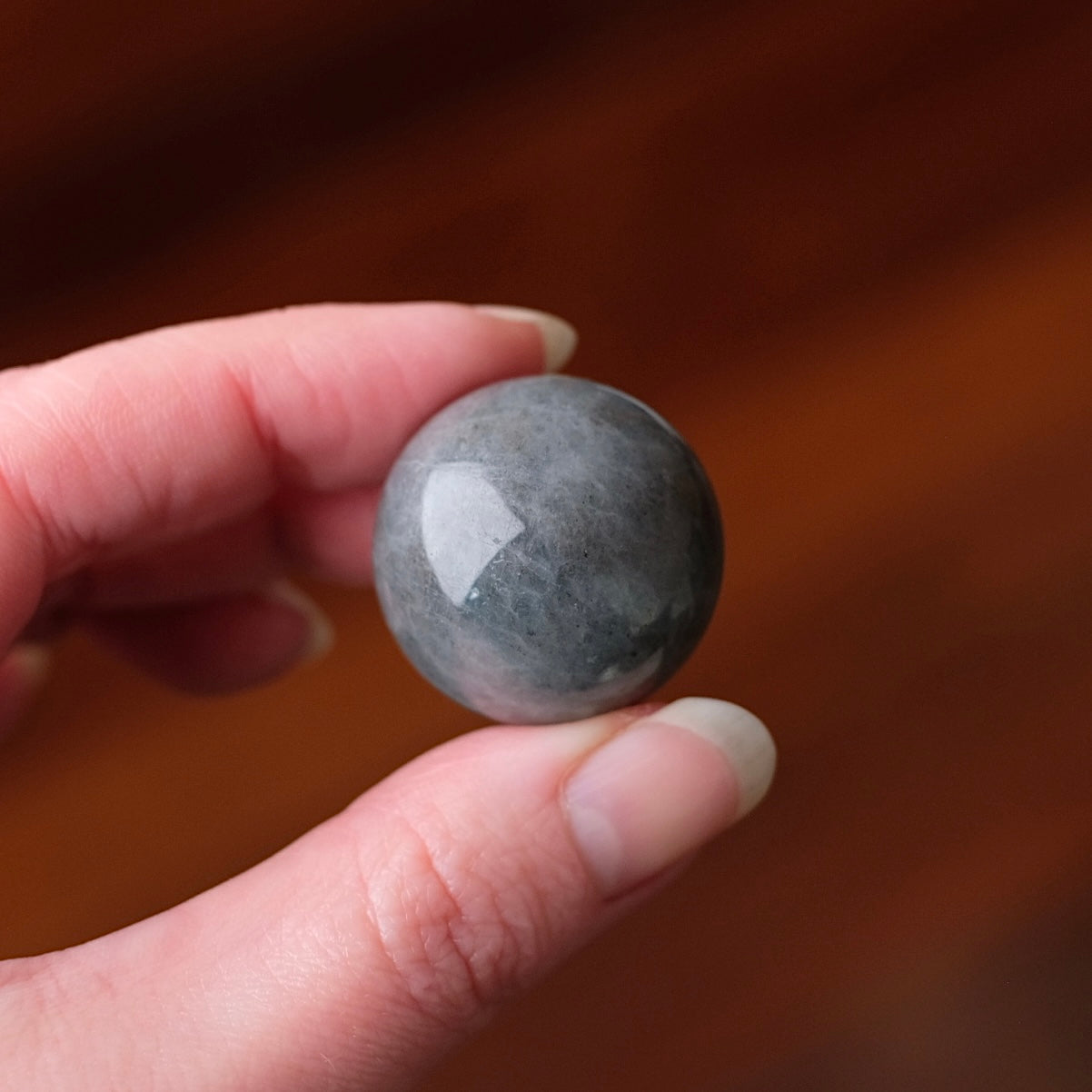 Stormy Aquamarine Sphere | Grey Beryl Crystal Sphere