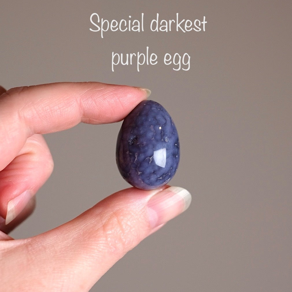Grape Agate Eggs | Purple Botryoidal Chalcedony Crystal Eggs