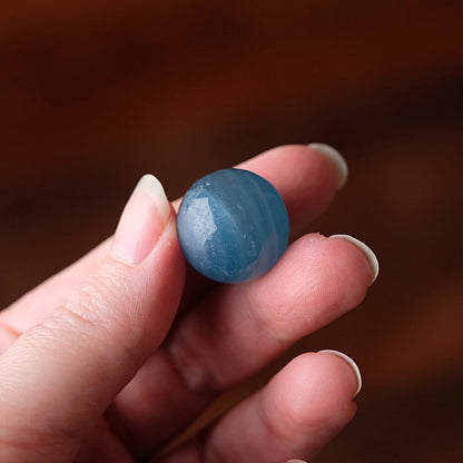 Lemurian Aquatine Calcite Sphere | Blue Onyx Crystal Sphere