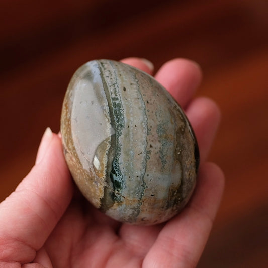 Sea Jasper Egg | Jasper Crystal Egg Carving
