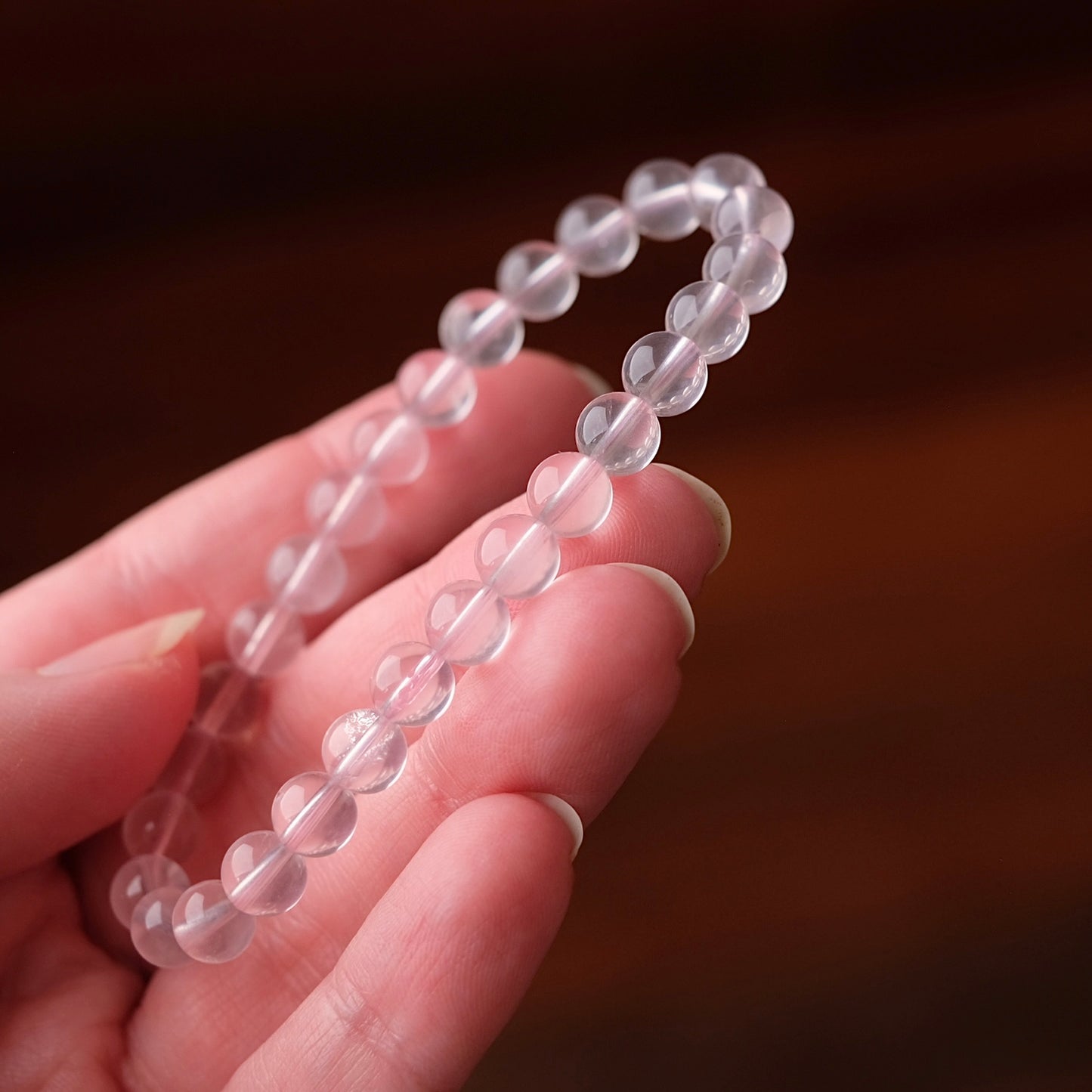 Mozambique Rose Quartz Bracelet | Crystal Stretch Bracelet