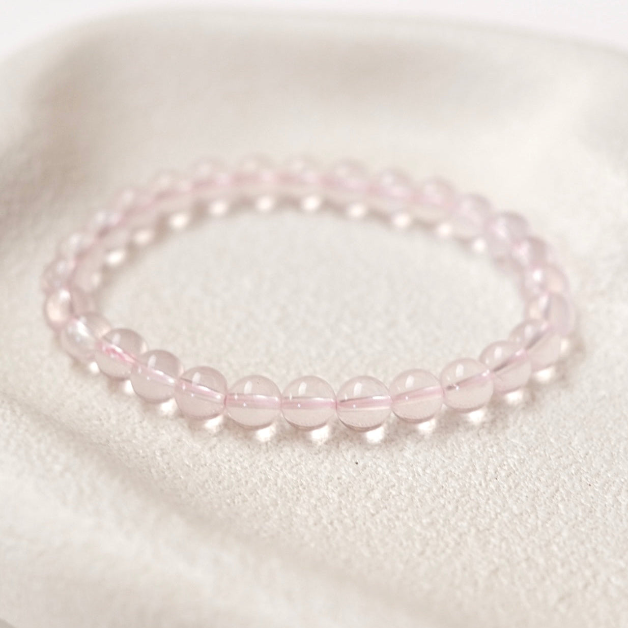 Mozambique Rose Quartz Bracelet | Crystal Stretch Bracelet