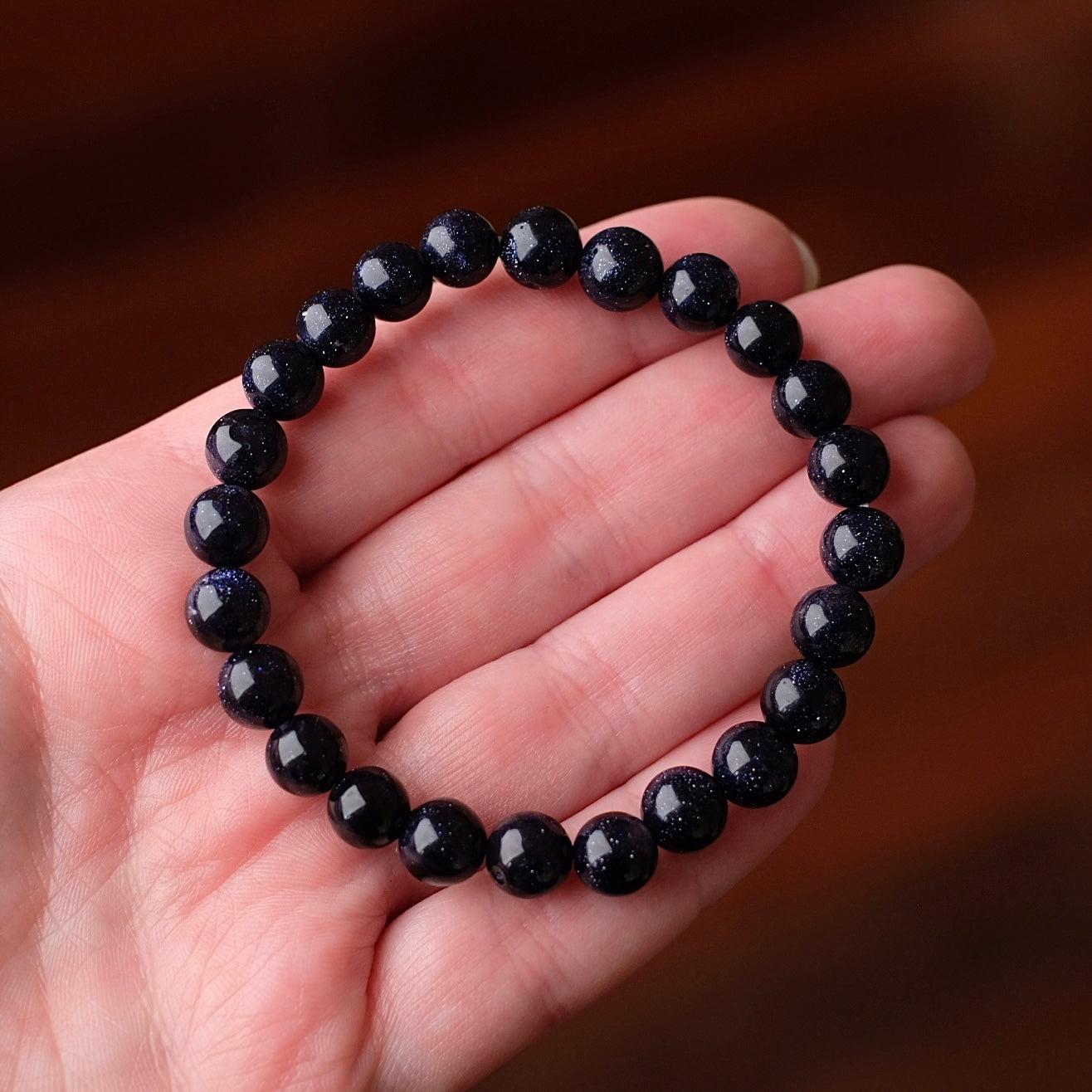 Goldstone Bracelet | Copper & Blue Goldstone Stretch Bracelet