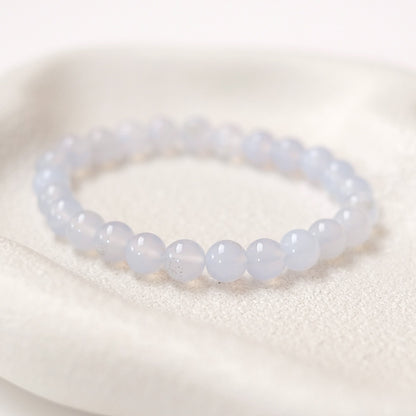 Blue Chalcedony Bracelet | Chalcedony Crystal Stretch Bracelet