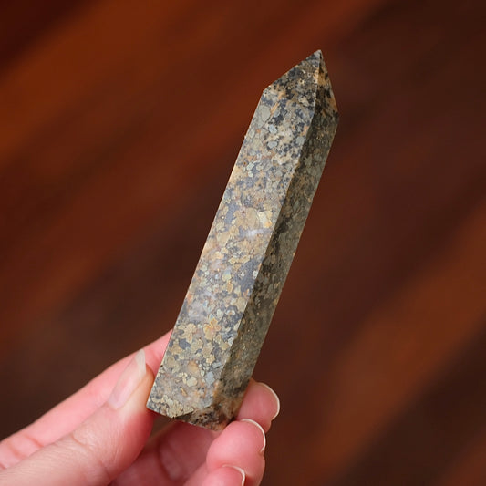 Pyrite in Quartz Tower | Chalcopyrite Crystal Point