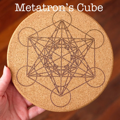 Deluxe Crystal Grid Board | Sacred Geometry | Cork Gridding Board