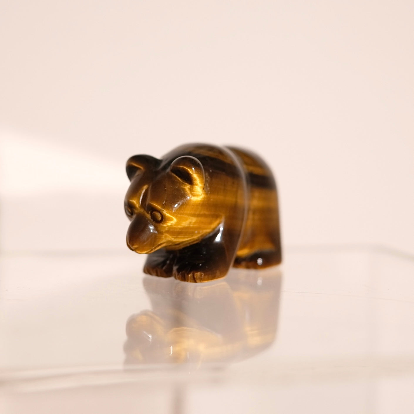 Tiger Eye Bear Carving | Crystal Animal Carving