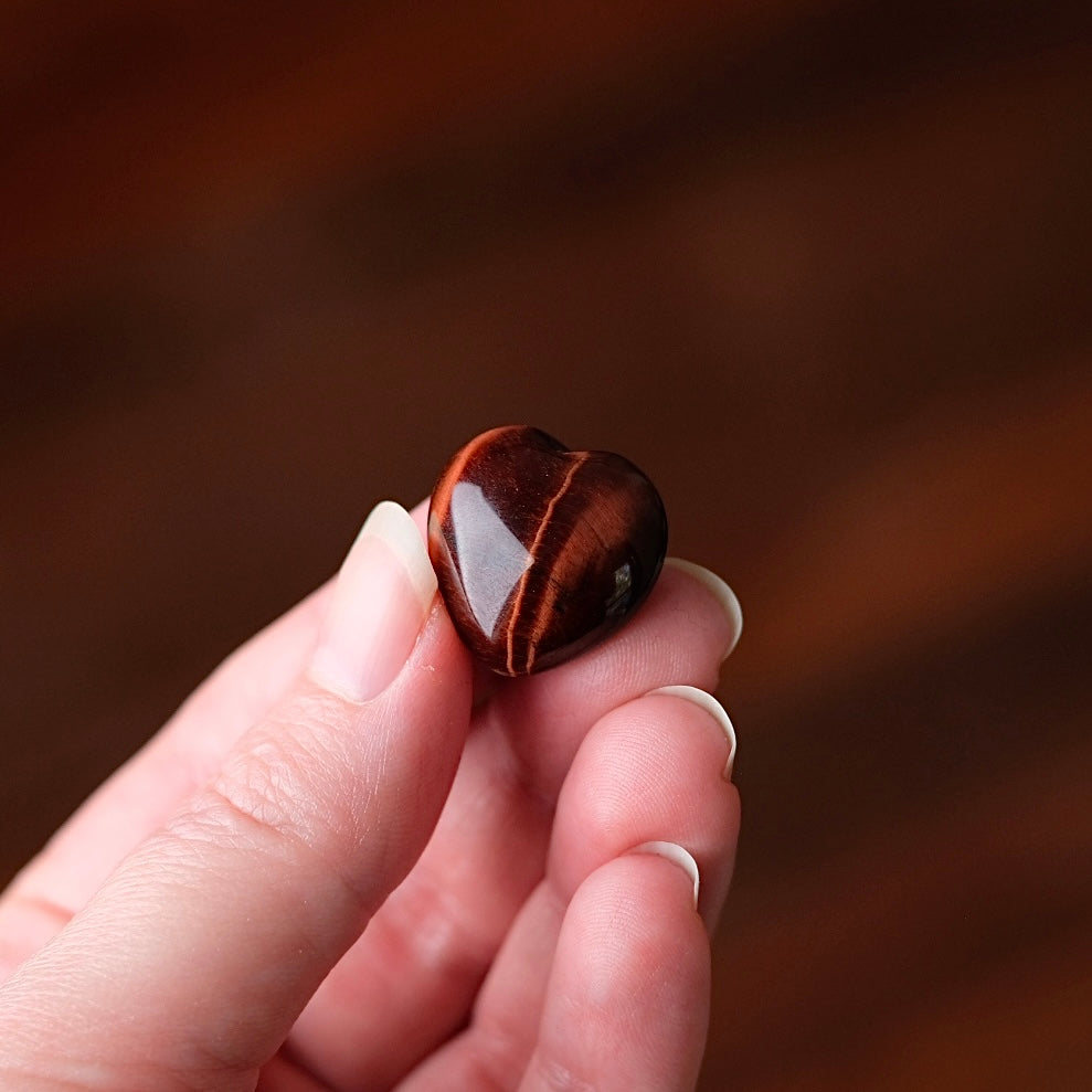 Red Tigers Eye Heart | Mini Tiger Eye Crystal Heart