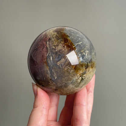 Moss Agate Sphere | Colourful Moss Agate Crystal Sphere