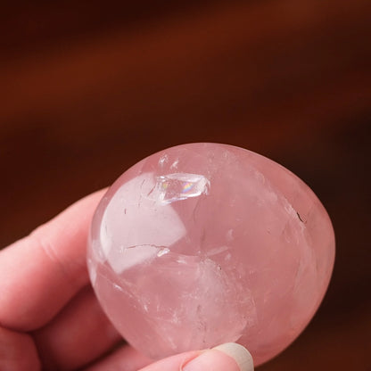 Gemmy Rose Quartz Palm | Rose Quartz Crystal Palmstone