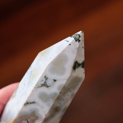 Ocean Jasper Crystal Tower | Orbicular Jasper Point